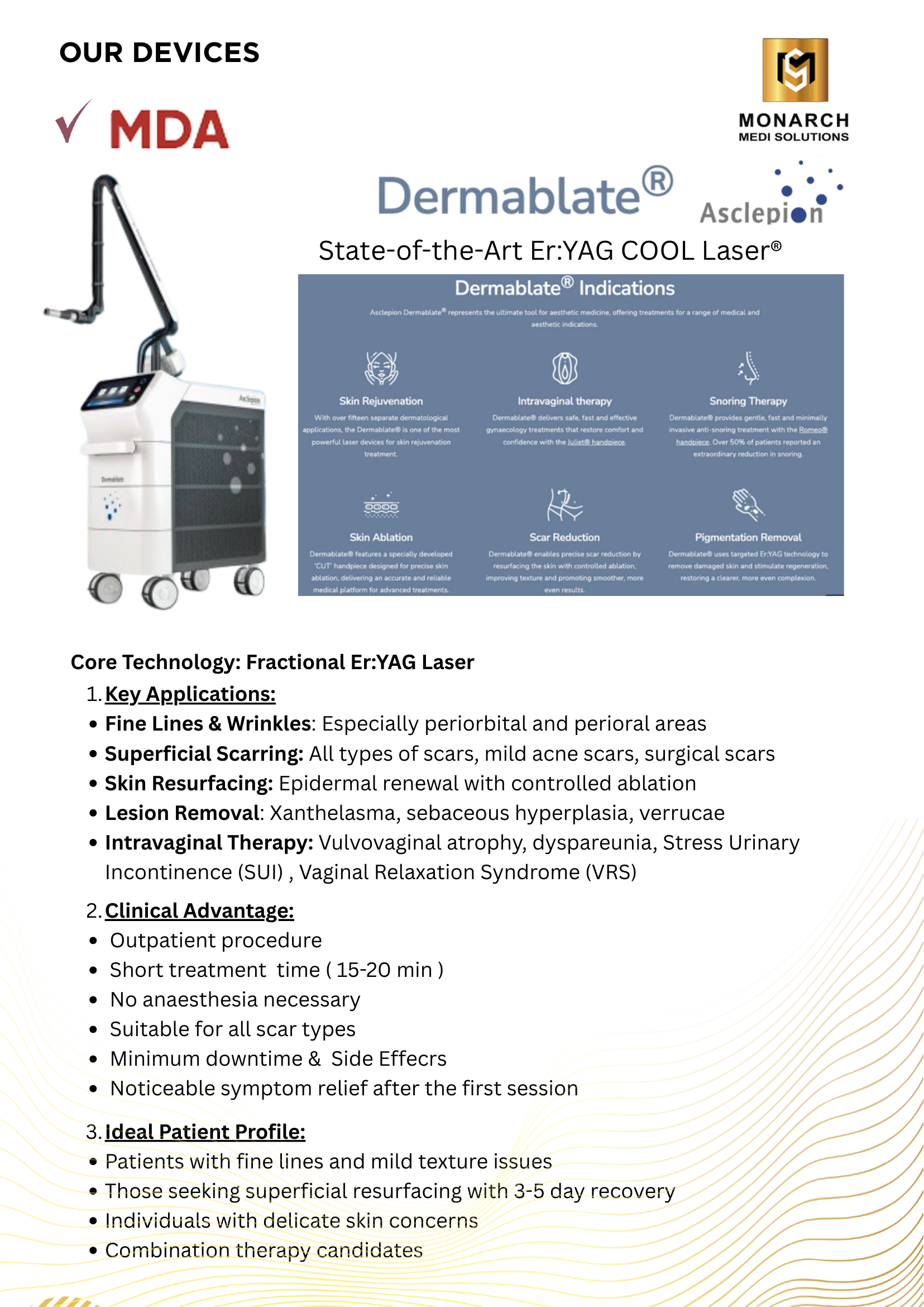 Asclepion Dermablate Er:YAG COOL Laser system, the MDA certified Dermablate Malaysia distributed by Monarch Medi Solutions